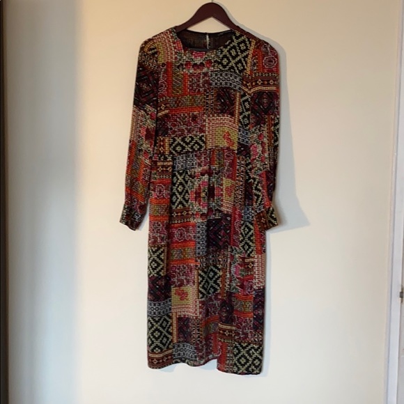 ZARA PATCHWORK DRESS - Picture 4 of 10
